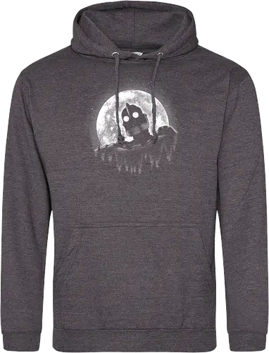 Moonlight Iron - moon, moonlight, space, star, giant, iron, iron giant - Standard Hoodie