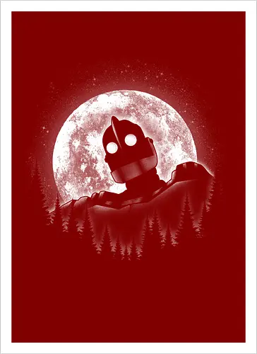 Moonlight Iron - moon, moonlight, space, star, giant, iron, iron giant - Kunstdruck