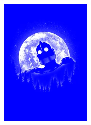 Moonlight Iron - moon, moonlight, space, star, giant, iron, iron giant - Kunstdruck