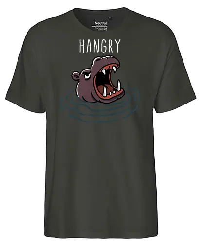 Hungary Hippo - hippo, hippopotamus, cute hippo, animal lover, wildlife art, funny hippo, hippo design, nature illustration, zoo animals, baby hippo, funny, pun - Fairtrade T-Shirt
