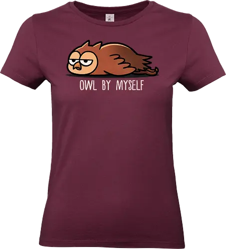 Owl by myself - Owl, animal, mental health, anxiety, sadness, depression awareness, positivity, self-care, emotional health, mental wellness, stress relief, therapy - Standard T-Shirt (Frauen)