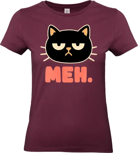 Meh Cat - meh, funny, humor, sarcastic, laid back, meh expression, casual, not impressed, apathetic, mood, cat, kitten, cats - Standard T-Shirt (Frauen)