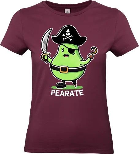Pirate Pear - cartoon, fruit, pear fruit, nature, healthy eating, gardening, organic, juice, diet, vitamins, food art, Pirate, Pirate theme, Pirate art, Cartoon pirate, Funny pirate, Pirate decor, Nautical design, Pirate illustration, Pirate gifts, Alternate universe - Standard T-Shirt (Frauen)