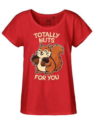 Totally Nuts Squirrel - lover, cute, funny, squirrel, wildlife, nature, woodland, nuts, acorn - Fairtrade Girl Shirt