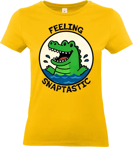 Feeling Snaptastic  - Snaptastic, crocodile, puns, funny, crocodile art, wildlife illustration, animal lover gift, crocodile shirt, funny crocodile, crocodile lovers, pond life, reptile art, crocodile gifts - Standard T-Shirt (Frauen)