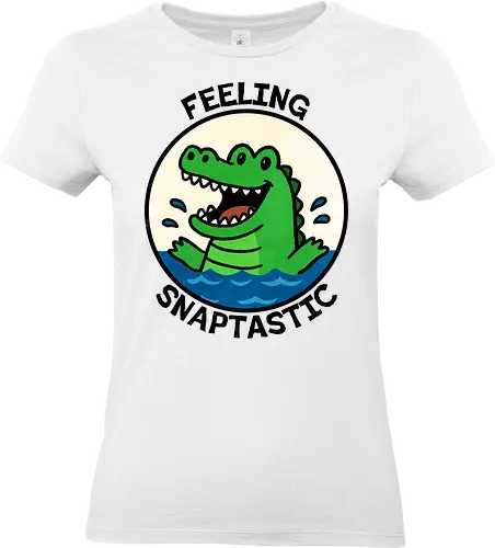 Feeling Snaptastic  - Snaptastic, crocodile, puns, funny, crocodile art, wildlife illustration, animal lover gift, crocodile shirt, funny crocodile, crocodile lovers, pond life, reptile art, crocodile gifts - Standard T-Shirt (Frauen)