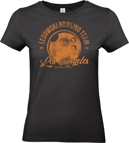 Lebowski bowling team - vintage, retro, Lebowski, bowling, bowling team, The Big Lebowski, Dudeism, funny bowling shirt, bowling gifts, retro bowling, Lebowski art, slacker culture - Standard T-Shirt (Frauen)