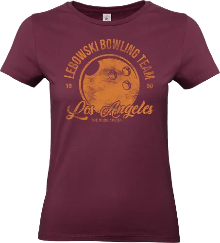 Lebowski bowling team - vintage, retro, Lebowski, bowling, bowling team, The Big Lebowski, Dudeism, funny bowling shirt, bowling gifts, retro bowling, Lebowski art, slacker culture - Standard T-Shirt (Frauen)