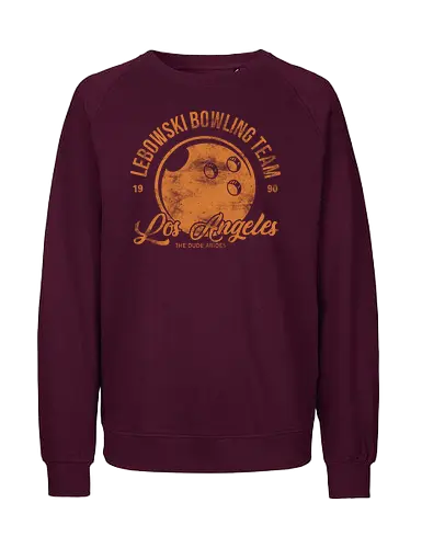Lebowski bowling team - vintage, retro, Lebowski, bowling, bowling team, The Big Lebowski, Dudeism, funny bowling shirt, bowling gifts, retro bowling, Lebowski art, slacker culture - Fairtrade Sweatshirt