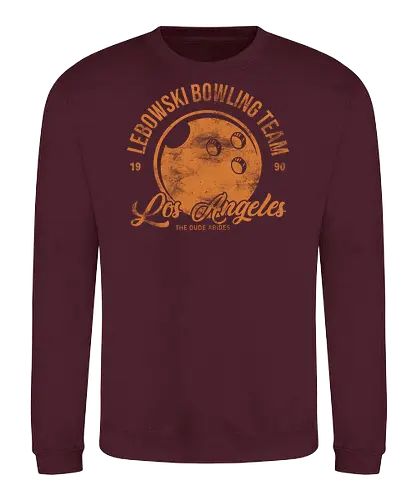 Lebowski bowling team - vintage, retro, Lebowski, bowling, bowling team, The Big Lebowski, Dudeism, funny bowling shirt, bowling gifts, retro bowling, Lebowski art, slacker culture - Sweatshirt