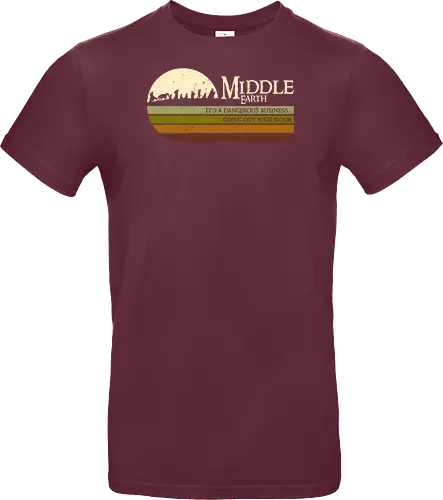 Retro Middle Earth - retro, rebel, 70s, movies, films, lotr, wizard japanese art, woodblock, japan, fantasy - Standard T-Shirt