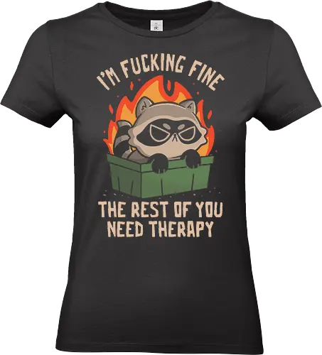 The rest of you need therapy - koalatees, koala, raccoon, sarcasm, mental health, dark humor, burnout, trash panda, anxiety - Standard T-Shirt (Frauen)