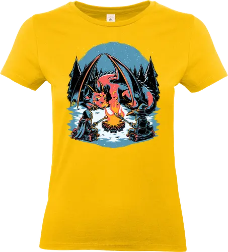 Cozy Dragon Fantasy  - RPG, Pen and Paper, d20, dungeon master, role-playing game, tabletop, game master, dungeon, games, board games, knight, wizard, mage, dragon, holidays, snow, cozy weather, winter, and marshmallows, cool, funny, fantasy, adventure - Standard T-Shirt (Frauen)