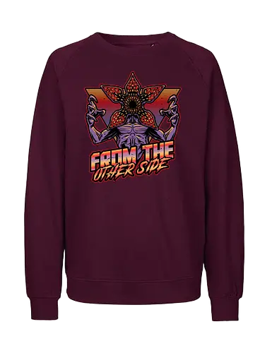 Dimensional Monster Vaporwave - Tv Show, Rpg, 80s, Badge, Retro, Retro Vintage, Vintage, Halloween, Classic Movie, Classic, Demon, Monster, Creature, Spooky, Creepy, Vaporwave, Neon, Neon Sign, Cool - Fairtrade Sweatshirt