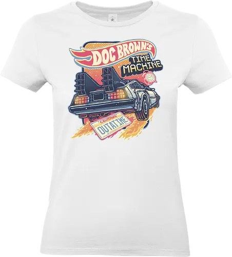Blazing Time Machine - Movies, time, time travel, classic, classic movie, vehicle, time machine - Standard T-Shirt (Frauen)