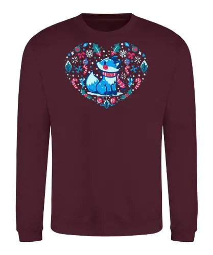 Heart of Winter - Fuchs-Kunst, Winterkunst, Weihnachtsfuchs, fox art, winter art, xmas fox, holiday fox, cute fox, christmas art, heart art, winter decor, festive art, kawaii fox, fox heart, cozy winter - Sweatshirt