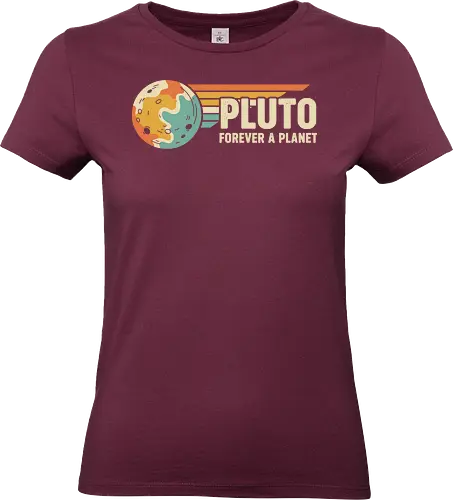 Pluto: Forever A Planet - Retro Solar System - Pluto, forever a planet, astronomy, solar system, science shirt, retro aesthetic, vintage space, nostalgic, planetary defense, dwarf planet, outer space, science humor, teacher gift, celestial body, mid-century - Standard T-Shirt (Frauen)