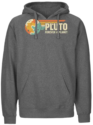 Pluto: Forever A Planet - Retro Solar System - Pluto, forever a planet, astronomy, solar system, science shirt, retro aesthetic, vintage space, nostalgic, planetary defense, dwarf planet, outer space, science humor, teacher gift, celestial body, mid-century - Fairtrade Hoodie