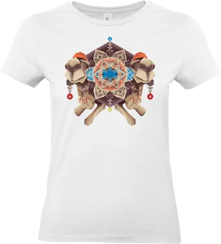 Camela Arabesque - camel, Kamel, Mandala, kaleidoscope, Kaleidoskop, desert, Wüste, geometrisch, oriental, orientalisch, arabisch - Standard T-Shirt (Frauen)