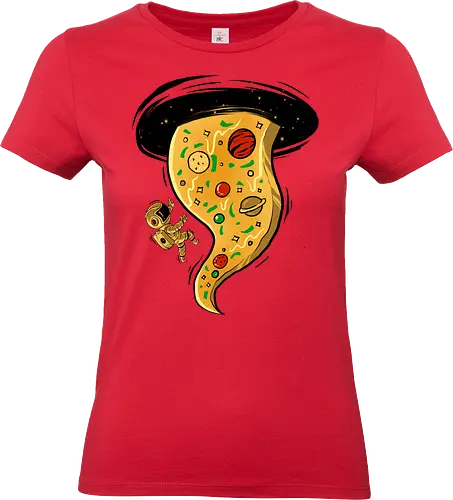black hole pizza - pizza, food, space, astronout, delicious, beverages, meatball, sausages, fastfood, bestfriend - Standard T-Shirt (Frauen)
