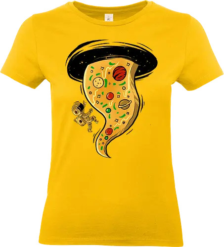 black hole pizza - pizza, food, space, astronout, delicious, beverages, meatball, sausages, fastfood, bestfriend - Standard T-Shirt (Frauen)