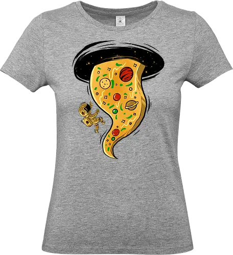 black hole pizza - pizza, food, space, astronout, delicious, beverages, meatball, sausages, fastfood, bestfriend - Standard T-Shirt (Frauen)
