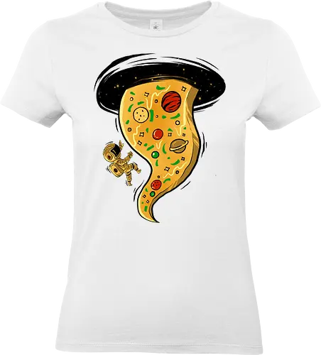black hole pizza - pizza, food, space, astronout, delicious, beverages, meatball, sausages, fastfood, bestfriend - Standard T-Shirt (Frauen)