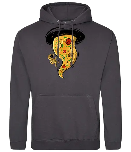black hole pizza - pizza, food, space, astronout, delicious, beverages, meatball, sausages, fastfood, bestfriend - Standard Hoodie