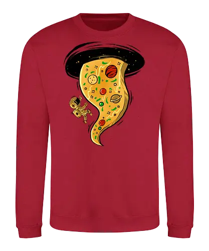 black hole pizza - pizza, food, space, astronout, delicious, beverages, meatball, sausages, fastfood, bestfriend - Sweatshirt