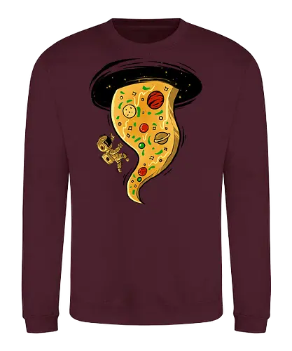 black hole pizza - pizza, food, space, astronout, delicious, beverages, meatball, sausages, fastfood, bestfriend - Sweatshirt