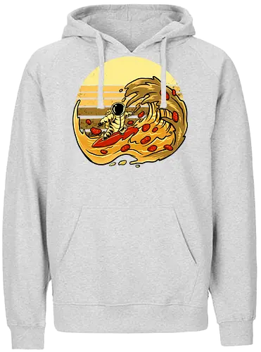 fun cheesey wave  - pizza, food, space, astronout, delicious, beverages, meatball, sausages, fastfood, bestfriend - Fairtrade Hoodie