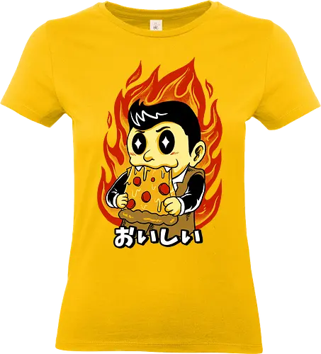 japanese vampire pizza - pizza, food, dracula, vampire, halloween, spooky, creepy, space, astronout, delicious, beverages, meatball, sausages, fastfood, bestfriend - Standard T-Shirt (Frauen)
