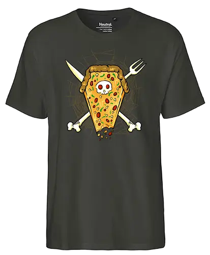 dead of pizza  - pizza, food, dracula, vampire, halloween, spooky, creepy, space, astronout, delicious, beverages, meatball, sausages, fastfood, bestfriend - Fairtrade T-Shirt