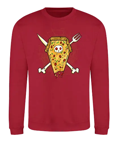dead of pizza  - pizza, food, dracula, vampire, halloween, spooky, creepy, space, astronout, delicious, beverages, meatball, sausages, fastfood, bestfriend - Sweatshirt