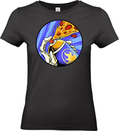 colorful life of pizza - pizza, food, dracula, vampire, halloween, spooky, creepy, space, astronout, delicious, beverages, meatball, sausages, fastfood, bestfriend - Standard T-Shirt (Frauen)
