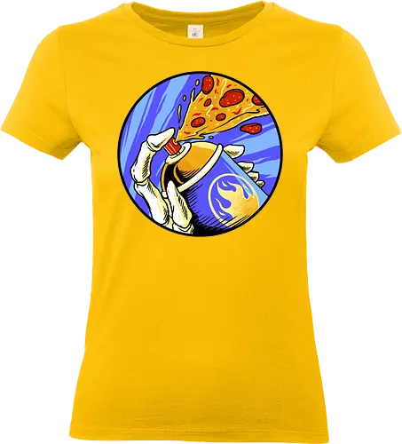 colorful life of pizza - pizza, food, dracula, vampire, halloween, spooky, creepy, space, astronout, delicious, beverages, meatball, sausages, fastfood, bestfriend - Standard T-Shirt (Frauen)