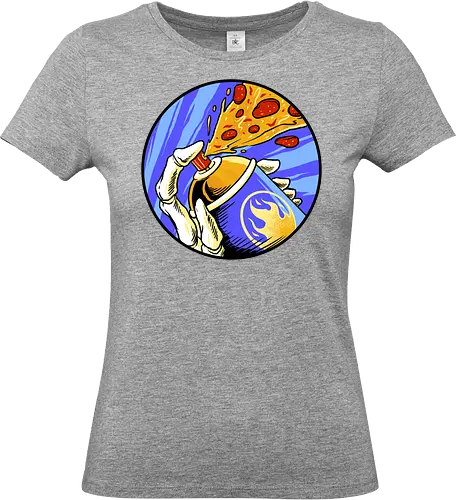 colorful life of pizza - pizza, food, dracula, vampire, halloween, spooky, creepy, space, astronout, delicious, beverages, meatball, sausages, fastfood, bestfriend - Standard T-Shirt (Frauen)