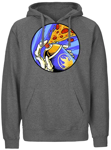 colorful life of pizza - pizza, food, dracula, vampire, halloween, spooky, creepy, space, astronout, delicious, beverages, meatball, sausages, fastfood, bestfriend - Fairtrade Hoodie