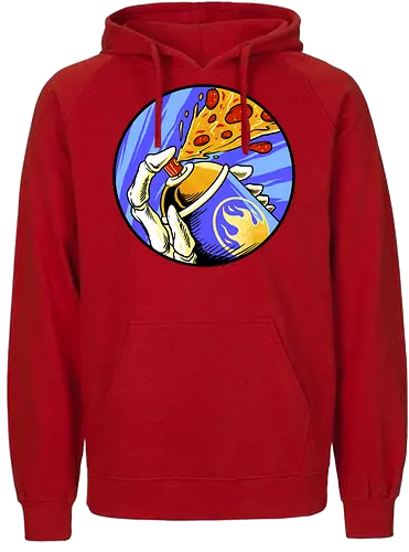 colorful life of pizza - pizza, food, dracula, vampire, halloween, spooky, creepy, space, astronout, delicious, beverages, meatball, sausages, fastfood, bestfriend - Fairtrade Hoodie