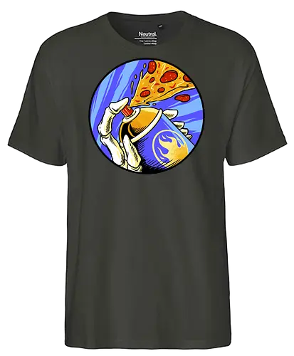 colorful life of pizza - pizza, food, dracula, vampire, halloween, spooky, creepy, space, astronout, delicious, beverages, meatball, sausages, fastfood, bestfriend - Fairtrade T-Shirt