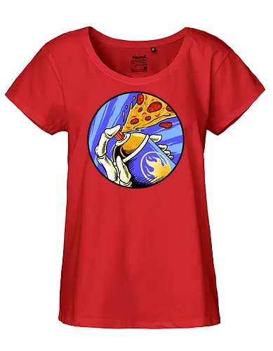 colorful life of pizza - pizza, food, dracula, vampire, halloween, spooky, creepy, space, astronout, delicious, beverages, meatball, sausages, fastfood, bestfriend - Fairtrade Girl Shirt