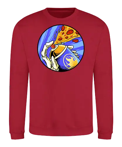colorful life of pizza - pizza, food, dracula, vampire, halloween, spooky, creepy, space, astronout, delicious, beverages, meatball, sausages, fastfood, bestfriend - Sweatshirt