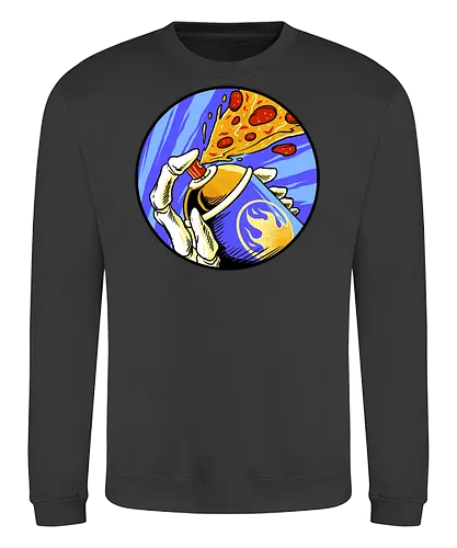 colorful life of pizza - pizza, food, dracula, vampire, halloween, spooky, creepy, space, astronout, delicious, beverages, meatball, sausages, fastfood, bestfriend - Sweatshirt