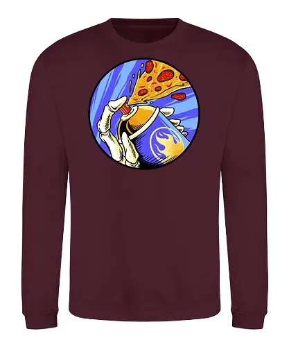 colorful life of pizza - pizza, food, dracula, vampire, halloween, spooky, creepy, space, astronout, delicious, beverages, meatball, sausages, fastfood, bestfriend - Sweatshirt