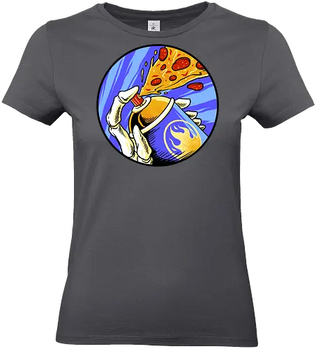 colorful life of pizza - pizza, food, dracula, vampire, halloween, spooky, creepy, space, astronout, delicious, beverages, meatball, sausages, fastfood, bestfriend - Standard T-Shirt (Frauen)