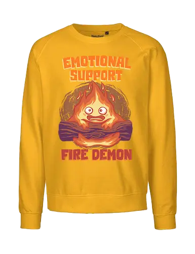 Emotional Support Fire Demon - famous anime, Howl's Moving Castle, Fire Demon - Fairtrade Sweatshirt