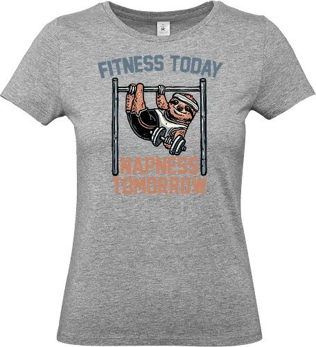 Fitness Today Napness Tomorrow - Fitness, sloth, animal, funny, humor, exercise, work out - Standard T-Shirt (Frauen)
