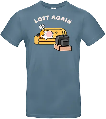 Lost Again - lost again, where is my remote, lost remote, tv remote, couch potato, hedgehog, cute hedgehog, binge watching, lazy day, homebody, stay home, kawaii, cute animal, cartoon style, tv time, sofa life, relatable, funny quote, screen time, doom scrolling, cozy vibes, introvert, comfy couch, weekend mood, no motivation, tired, modern life humor, cute illustration, character art, woodland animal, sillyfrenz, heho, nostalgic tv, old tv, vintage television, remote control, living room, self care, soft life, slow living, everyday wear, casual style, graphic tee idea, meme shirt, humorous, comfy, home entertainment, exhausted, cute graphic - Standard T-Shirt