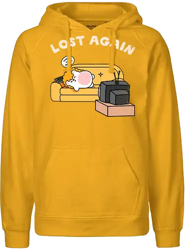 Lost Again - lost again, where is my remote, lost remote, tv remote, couch potato, hedgehog, cute hedgehog, binge watching, lazy day, homebody, stay home, kawaii, cute animal, cartoon style, tv time, sofa life, relatable, funny quote, screen time, doom scrolling, cozy vibes, introvert, comfy couch, weekend mood, no motivation, tired, modern life humor, cute illustration, character art, woodland animal, sillyfrenz, heho, nostalgic tv, old tv, vintage television, remote control, living room, self care, soft life, slow living, everyday wear, casual style, graphic tee idea, meme shirt, humorous, comfy, home entertainment, exhausted, cute graphic - Fairtrade Hoodie