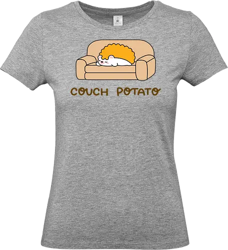 Sofa Melt - couch potato, hedgehog, cute hedgehog, sofa, couch nap, lazy day, homebody, stay home, cozy vibes, kawaii, cute animal, cartoon style, minimal design, simple illustration, soft colors, slow living, soft life, nap lover, rest day, self care, comfy couch, weekend mood, no plans, do nothing, introvert, chill mode, relaxed, sleepy, horizontal life, cute merch, everyday wear, casual style, aesthetic, comfy graphic, sillyfrenz, heho, woodland animal, character art, peaceful, wholesome, calm, relaxing, living room, tv day, downtime, minimal kawaii, cute graphic tee, cozy outfit - Standard T-Shirt (Frauen)